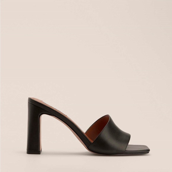 NA-KD Flared Heel Leather Mules - Picture 2 of 9